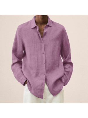 Men's Casual V-Neck T Shirt Tee Shirts Long Sleeve Tops Formal Button Blouse