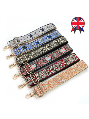 Womens Ethnic Adjustable Crossbody Bag Belt Strap Replacement For Handbag Detachable Handle