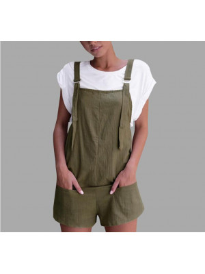 Womens Romper Ladies Overalls Hot Pants Casual Dungarees Tops Pure Jumpsuit UK