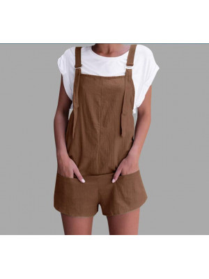 Womens Romper Ladies Overalls Hot Pants Casual Dungarees Tops Pure Jumpsuit UK