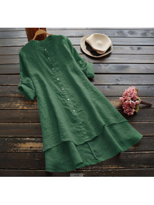 Womens Long Sleeve Shirt Dress Blouse Ladies Oversized Casual Loose Tunic Tops