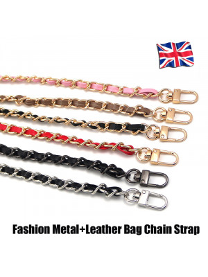 Womens Handbag Metal + Leather Crossbody Shoulder Bag Replacement Chain Strap