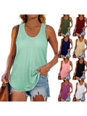 Ladies Boho Loose Vest Tops Womens Summer Sleeveless Cool Solid Baggy Tank Top