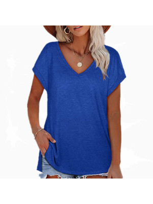 Womens Causal Plain Basic Top Ladies Summer Cool Short Sleeve T Shirt Blouse Tee