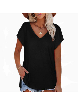 Womens Causal Plain Basic Top Ladies Summer Cool Short Sleeve T Shirt Blouse Tee