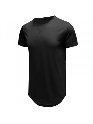 Mens Short Sleeve T-shirt Summer Causal Solid Muscle Slim Fit Base Tee Tops