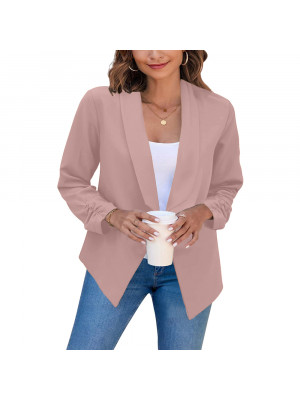 Womens Longline Blazer Suit Slim Ladies Summer Causal Double Coat Fitted Jacket