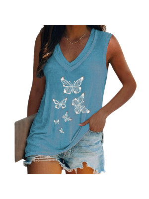 Women Boho Sleeveless Loose Vest Tank Tops Ladies Summer Casual T-Shirt Blouse