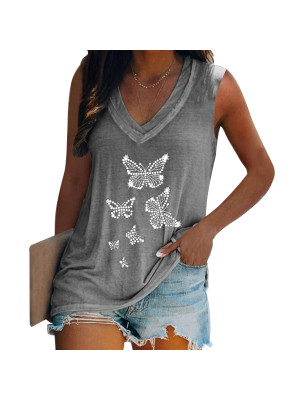 Women Boho Sleeveless Loose Vest Tank Tops Ladies Summer Casual T-Shirt Blouse