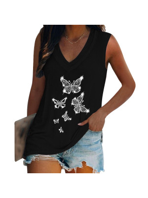 Women Boho Sleeveless Loose Vest Tank Tops Ladies Summer Casual T-Shirt Blouse