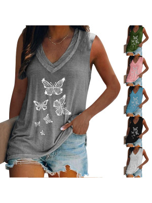 Women Boho Sleeveless Loose Vest Tank Tops Ladies Summer Casual T-Shirt Blouse