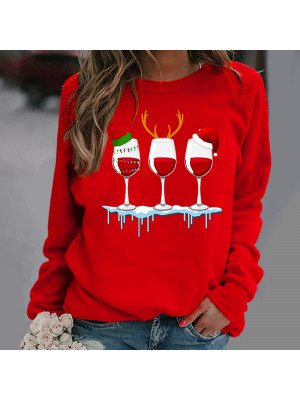 Ladies Womens Xmas Winter Print Pullover Tops Christmas Festive T Shirt Blouse