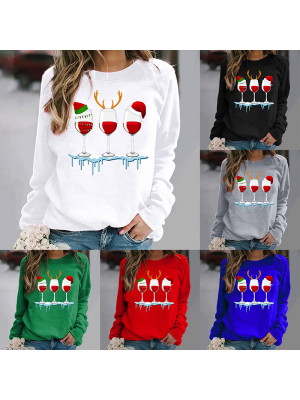 Ladies Womens Xmas Winter Print Pullover Tops Christmas Festive T Shirt Blouse