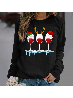 Ladies Womens Xmas Winter Print Pullover Tops Christmas Festive T Shirt Blouse