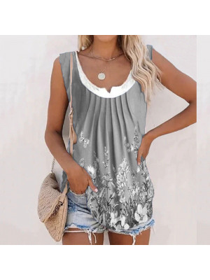 Womens Sleeveless Floral Vest Tank Tops Ladies Casual Summer T-shirt Size 8-22