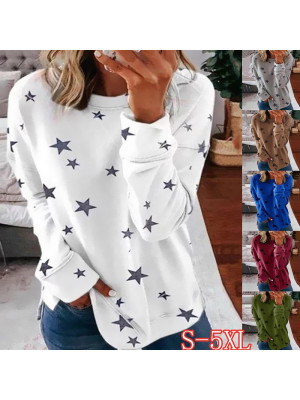 Plus Size Womens Long Sleeve T-Shirt Loose Tops Ladies Casual Pullover Blouse