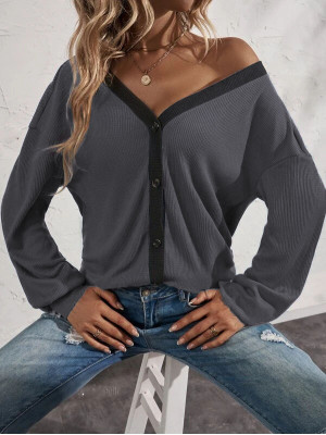 Ladies Long Sleeve Casual Cardigan Tops Womens Blouse Open Front Coat Plus Size