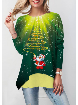 Womens Christmas Snowman Long Sleeve Pullover Round Neck Xmas Casual T-Shirt Top