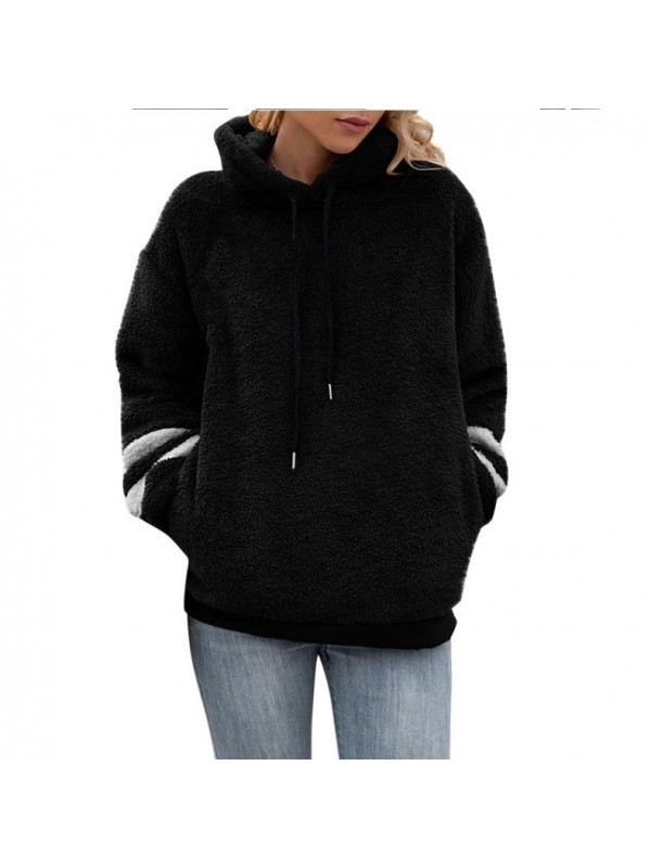 Womens Fleece Ladies Hoodies Coat Warm Fluffy Hooded Sweatshirt Jacket Jumper 