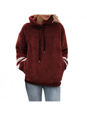 Womens Fleece Ladies Hoodies Coat Warm Fluffy Hooded Sweatshirt Jacket Jumper 