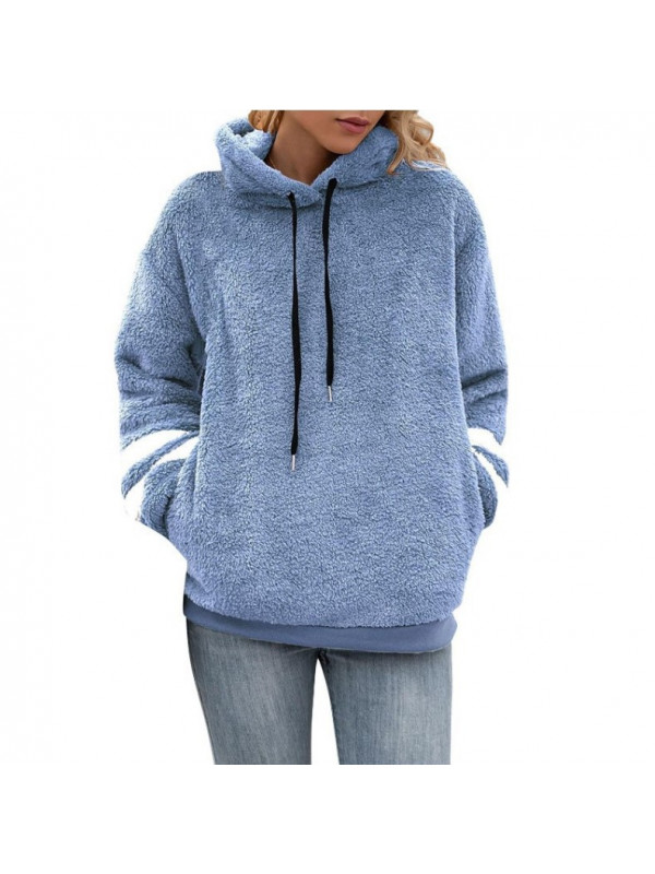 Womens Fleece Ladies Hoodies Coat Warm Fluffy Hooded Sweatshirt Jacket Jumper 