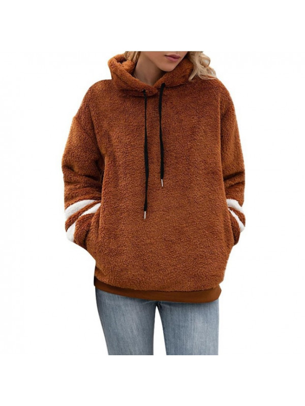 Womens Fleece Ladies Hoodies Coat Warm Fluffy Hooded Sweatshirt Jacket Jumper 