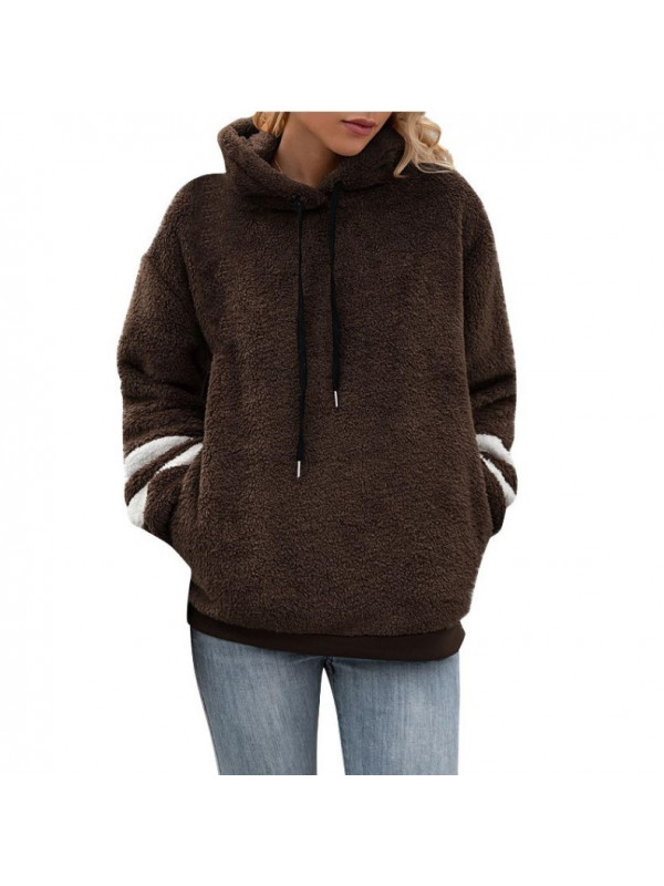 Womens Fleece Ladies Hoodies Coat Warm Fluffy Hooded Sweatshirt Jacket Jumper 