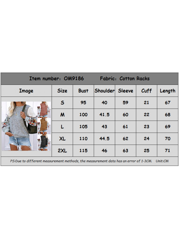 Womens Crew Neck Pullover Sweatshirt Ladies Long Sleeve Casual Print Tops Blouse