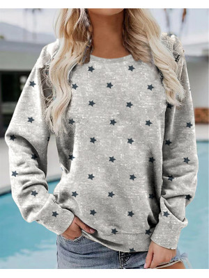 Womens Long Sleeve Sweatshirt Tops Ladies Casual Loose Blouse Pullover T-Shirt