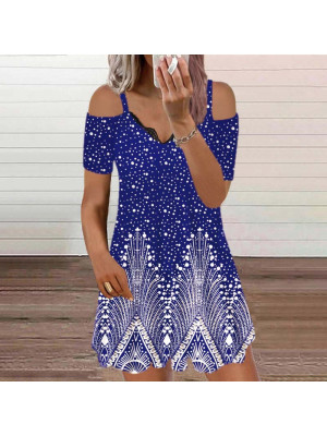 Womens Summer Beach Mini Dress Ladies Short V Neck Sleeveless Sundress Holiday DRESSES UK PLUS SIZE