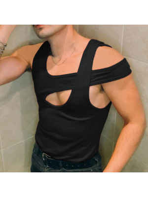 Mens Solid Sports Gym Fitness Sleeveless Vest Bodybuilding Muscle Top T Shirt UK