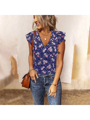 Womens Floral Vest Tops Sleeveless Ladies Blouse T Shirt Summer Tee Plus Size UK Pullover