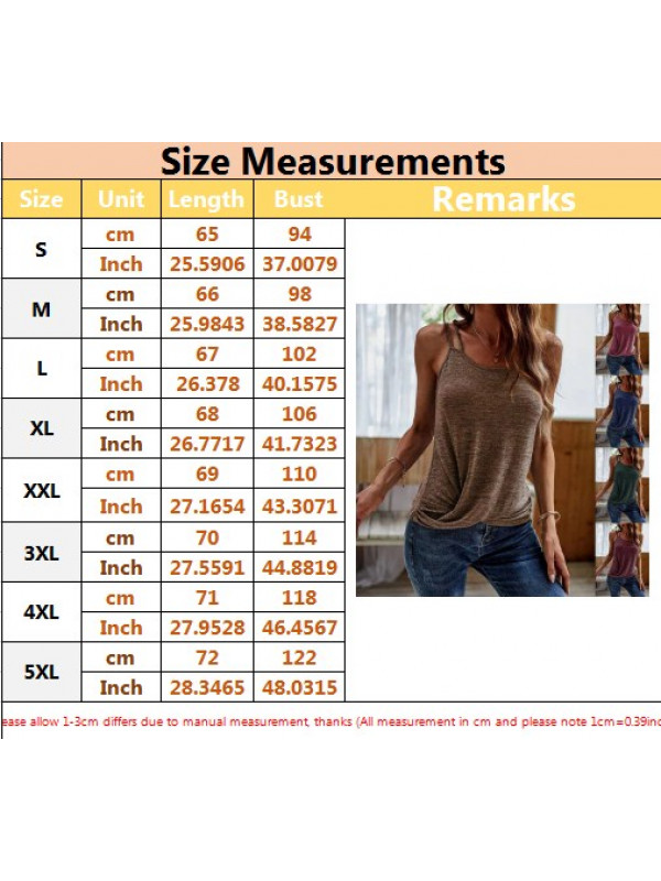 Womens Sleeveless Loose T Shirt Vest Ladies Summer Cami Camisole Blouse Tops Tee