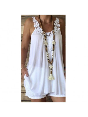 Womens Causal Loose Solid Sleeveless Tops Ladies Boho Pullover Cami Vest Blouse