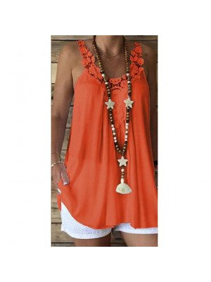 Womens Causal Loose Solid Sleeveless Tops Ladies Boho Pullover Cami Vest Blouse