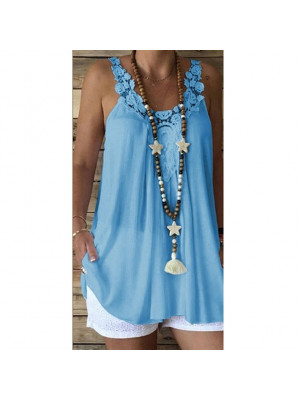 Womens Causal Loose Solid Sleeveless Tops Ladies Boho Pullover Cami Vest Blouse