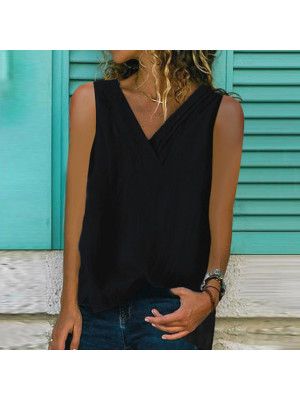 Womens Summer Sleeveless Loose T Shirt Vest Ladies Cami Pullover Blouse Tops Tee