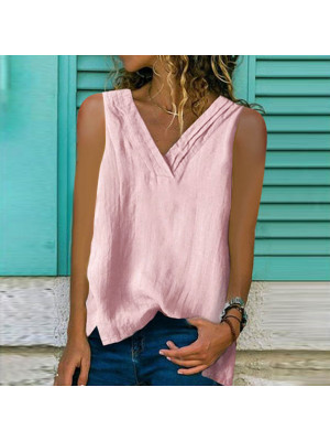 Womens Summer Sleeveless Loose T Shirt Vest Ladies Cami Pullover Blouse Tops Tee