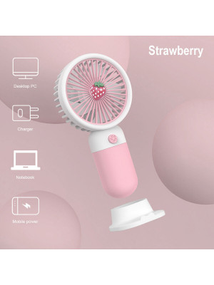 Portable Mini Hand-held Folding Desk Fan Small Cooler Cooling USB Rechargeable