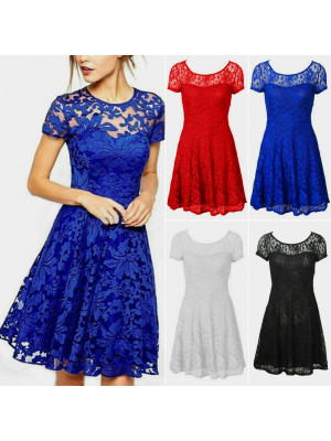 Womens Lace Mini Dress Ladies Plus Size Christmas Gift Party Cocktail Size 8 -22