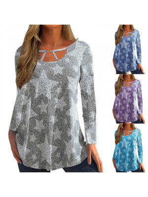 Womens Ladies Long Sleeve Tops Tee Floral Casual Loose Boho T-Shirts Blouse UK