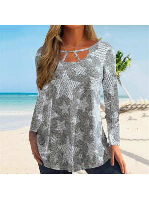 Womens Ladies Long Sleeve Tops Tee Floral Casual Loose Boho T-Shirts Blouse UK