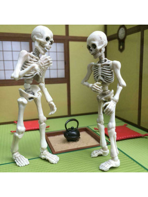 Halloween Movable Skeleton Human Model Skull Full Body Mini Figure Toy funny