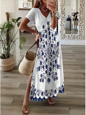 Womens Summer Beach Long Maxi Dress Ladies Holiday Party Boho Sundress Plus Size