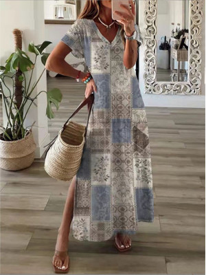 Womens Summer Beach Long Maxi Dress Ladies Holiday Party Boho Sundress Plus Size