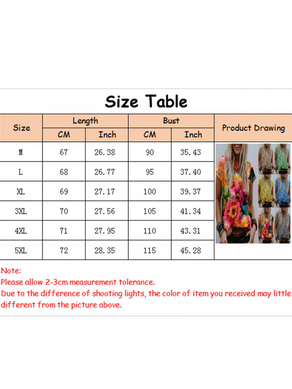 Women Short Sleeve Casual Blouse Shirt Floral Tops Ladies Crew Neck Pullover Tee