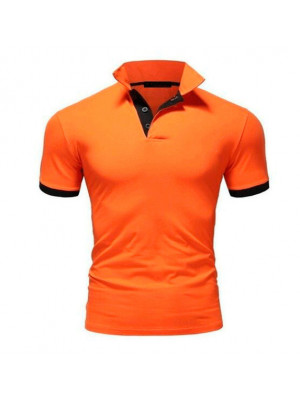 Men's Embroidered Solid Polo Shirt Male Casual Business Golf T-shirt Sports Comfort Tops