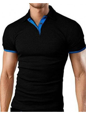 Men's Embroidered Solid Polo Shirt Male Casual Business Golf T-shirt Sports Comfort Tops