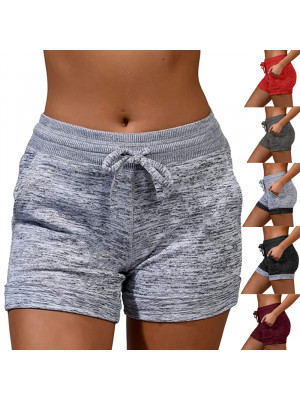 Plus Size Womens Casual Drawstring Shorts Summer Ladies Pocket Stretch Hot Pants