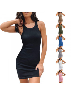 Womens Sexy Bodycon Ladies Cocktail Party Clubwear Sleeveless V Neck Mini Dress